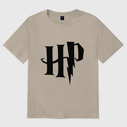 Женская футболка оверсайз Гарри Поттер - логотип