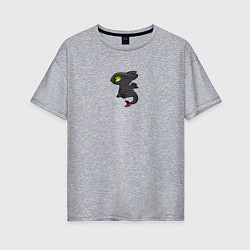 Женская футболка оверсайз Ночная фурия пара для дневной