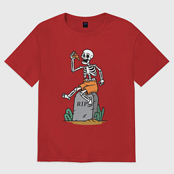 Женская футболка оверсайз Обед на кладбище