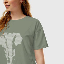 Футболка оверсайз женская Африканский слон - пуантель, цвет: авокадо — фото 2