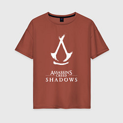 Футболка оверсайз женская Assassins creed - shadows white, цвет: кирпичный