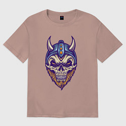 Женская футболка оверсайз Skull viking