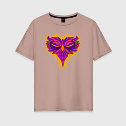 Футболка оверсайз женская Violet owl, цвет: пыльно-розовый