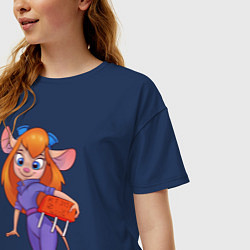 Футболка оверсайз женская Rescue rangers - Gadget Hackwrench, цвет: тёмно-синий — фото 2