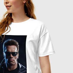 Футболка оверсайз женская Арнольд - терминатор, цвет: белый — фото 2