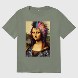 Женская футболка оверсайз Mona Lisa - punks not dead