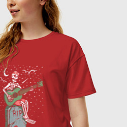 Футболка оверсайз женская Мелодия на кладбище, цвет: красный — фото 2