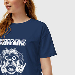 Футболка оверсайз женская Scorpions rock dog, цвет: тёмно-синий — фото 2