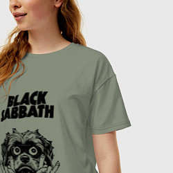 Футболка оверсайз женская Black Sabbath - rock dog, цвет: авокадо — фото 2