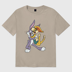 Футболка оверсайз женская Bugs Bunny - Lola Bunny, цвет: миндальный