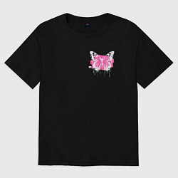 Футболка оверсайз женская Butterfly graffiti, цвет: черный