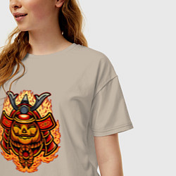 Футболка оверсайз женская Огненный самурай, цвет: миндальный — фото 2