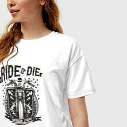 Футболка оверсайз женская Гони или умри, цвет: белый — фото 2