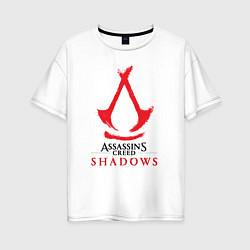 Футболка оверсайз женская Assassins Creed Shadows - badge, цвет: белый