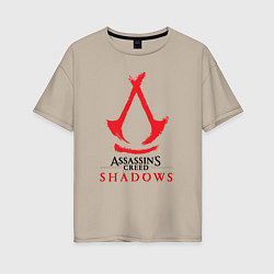 Женская футболка оверсайз Assassins Creed Shadows - badge