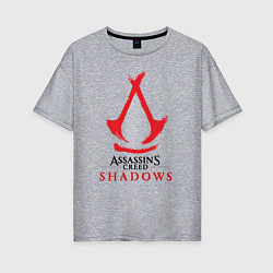 Женская футболка оверсайз Assassins Creed Shadows - badge