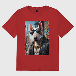 Женская футболка оверсайз Булли - смотрящий района