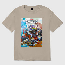 Футболка оверсайз женская Персонажи - Marvel rivals, цвет: миндальный