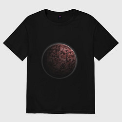 Женская футболка оверсайз Планета арт, красная