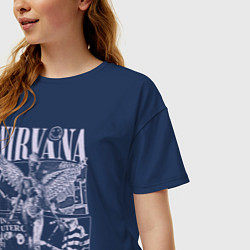 Футболка оверсайз женская Nirvana grunge, цвет: тёмно-синий — фото 2
