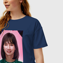 Футболка оверсайз женская Игра в кальмара 2 игрок 120, цвет: тёмно-синий — фото 2