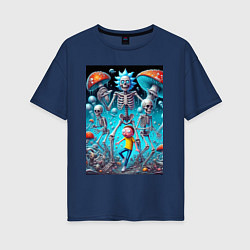 Футболка оверсайз женская Skeleton Rick and Morty - ai art fantasy, цвет: тёмно-синий