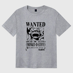 Футболка оверсайз женская Луффи - розыск, цвет: меланж