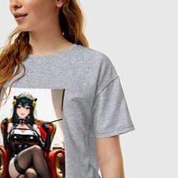 Футболка оверсайз женская Йор Форджер Семья шпиона в кресле, цвет: меланж — фото 2