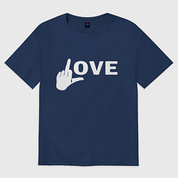 Женская футболка оверсайз Love - fuck