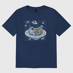 Футболка оверсайз женская Space party, цвет: тёмно-синий
