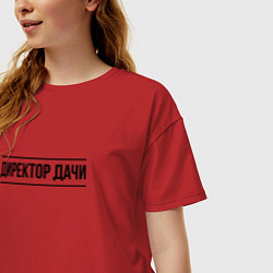 Футболка оверсайз женская Директор дачи - черный, цвет: красный — фото 2
