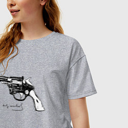 Футболка оверсайз женская Andy Warhol revolver sketch, цвет: меланж — фото 2
