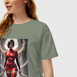 Футболка оверсайз женская Ада Вонг из Resident Evil, цвет: авокадо — фото 2