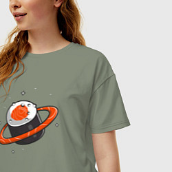 Футболка оверсайз женская Ролл сатурн, цвет: авокадо — фото 2