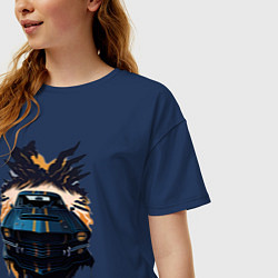 Футболка оверсайз женская Мустанг, цвет: тёмно-синий — фото 2