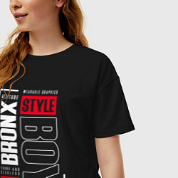 Футболка оверсайз женская Bronx style, цвет: черный — фото 2