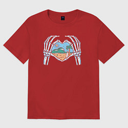 Женская футболка оверсайз Сердце пляжа
