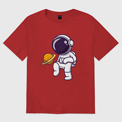 Женская футболка оверсайз Saturn football