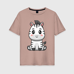 Женская футболка оверсайз Весёлая зебра