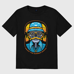 Женская футболка оверсайз Скелет в очках