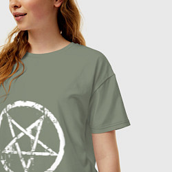 Футболка оверсайз женская Star pentagram, цвет: авокадо — фото 2