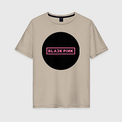 Женская футболка оверсайз Blackpink logotype - group of South Korea