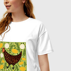 Футболка оверсайз женская Курочка ряба, цвет: белый — фото 2