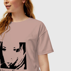 Футболка оверсайз женская Милен Фармер, цвет: пыльно-розовый — фото 2