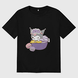 Женская футболка оверсайз Куроми с макарунами