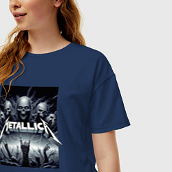 Футболка оверсайз женская Thrash metal - Metallica, цвет: тёмно-синий — фото 2