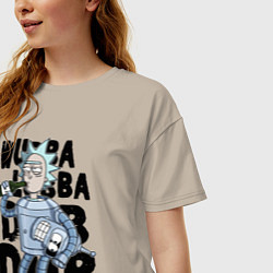 Футболка оверсайз женская Рик и Бендер, цвет: миндальный — фото 2