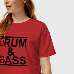 Футболка оверсайз женская Drum and bass color, цвет: красный — фото 2