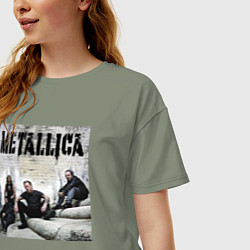Футболка оверсайз женская Metallica - cool guys, цвет: авокадо — фото 2