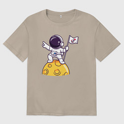 Футболка оверсайз женская Вперёд в космос, цвет: миндальный